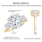 5 Carat Cushion Cut Lab Grown Diamond Journey Ring with IGI Certificate Lab - ( E-VS1 ) - Rosec Jewels
