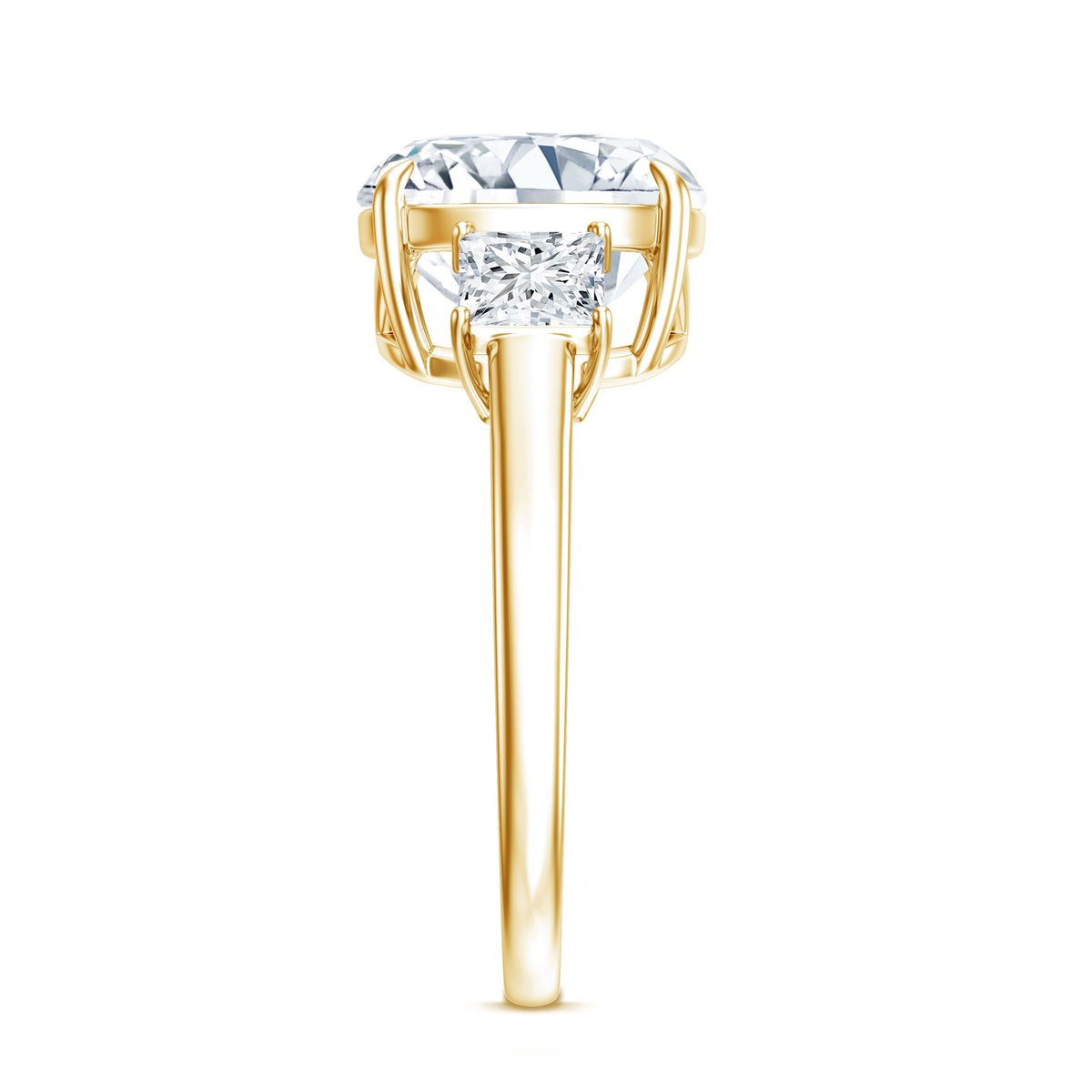 5 Carat Cushion Cut Lab Grown Diamond Journey Ring with IGI Certificate Lab - ( E-VS1 ) - Rosec Jewels