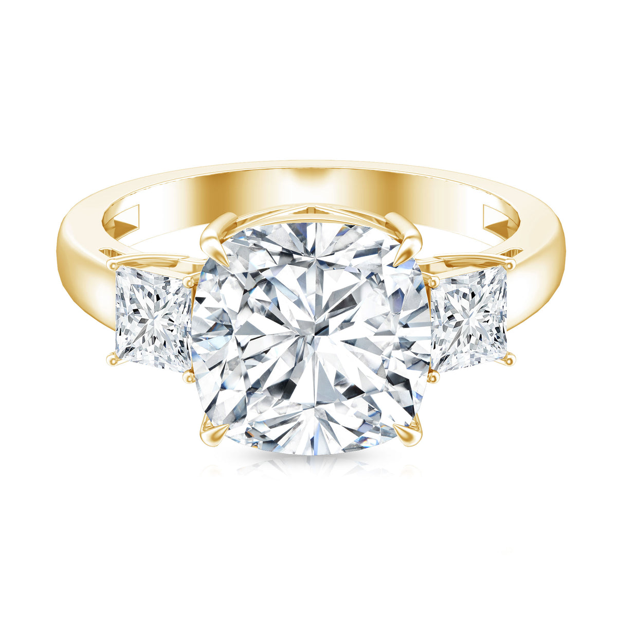5 Carat Cushion Cut Lab Grown Diamond Journey Ring with IGI Certificate Lab - ( E-VS1 ) - Rosec Jewels