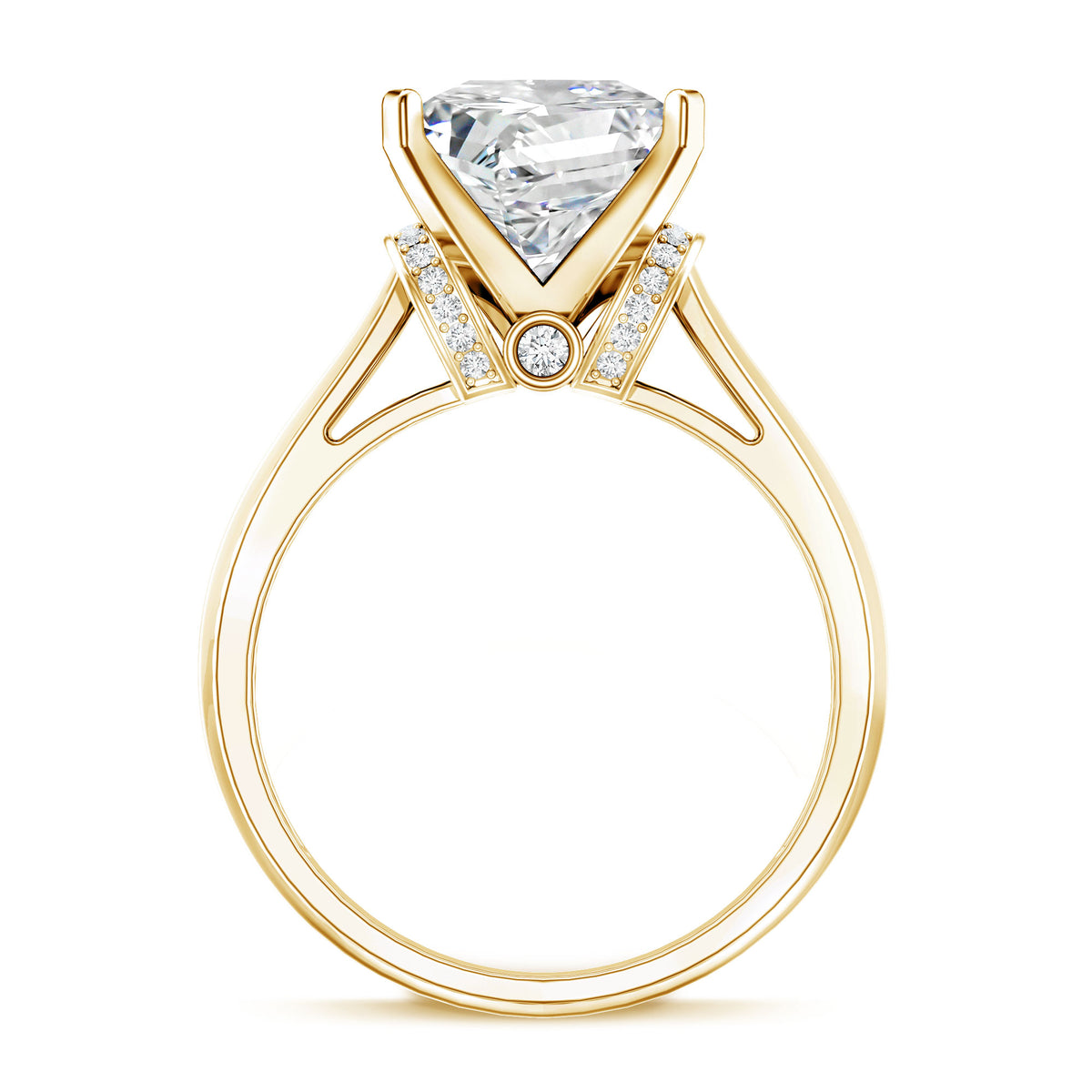 Rosec Jewels-4 Carat Princess Cut Lab Grown Diamond Solitaire Engagement Ring IGI Certified