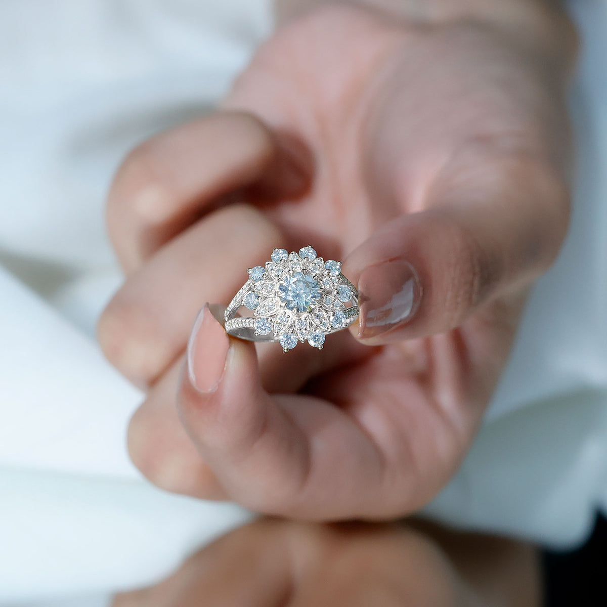 IGI Documented 1 Carat Lab Grown Diamond Statement Ring for Women Lab - ( E-VS1 ) - Rosec Jewels