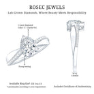 1 Carat Lab Grown Diamond Teardrop Engagement Ring with IGI Certificate Lab - ( E-VS1 ) - Rosec Jewels