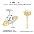 Huge 4 Carat Lab Grown Diamond Solitaire Engagement Ring IGI Verified Lab - ( E-VS1 ) - Rosec Jewels