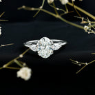 2 Carat Oval Lab Grown Diamond Journey Ring with IGI Certificate Lab - ( E-VS1 ) - Rosec Jewels
