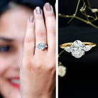 2 Carat Oval Lab Grown Diamond Journey Ring with IGI Certificate Lab - ( E-VS1 ) - Rosec Jewels
