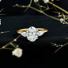 2 Carat Oval Lab Grown Diamond Journey Ring with IGI Certificate Lab - ( E-VS1 ) - Rosec Jewels