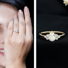 1 Carat Lab Grown Pear Diamond Engagement Ring IGI Certified Lab - ( E-VS1 ) - Rosec Jewels