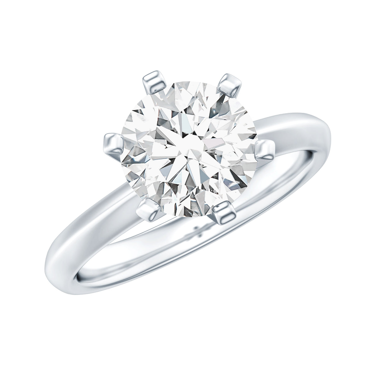 Lab Grown 2 Carat Diamond Solitaire Engagement Ring with IGI Certificate Lab - ( E-VS1 ) - Rosec Jewels