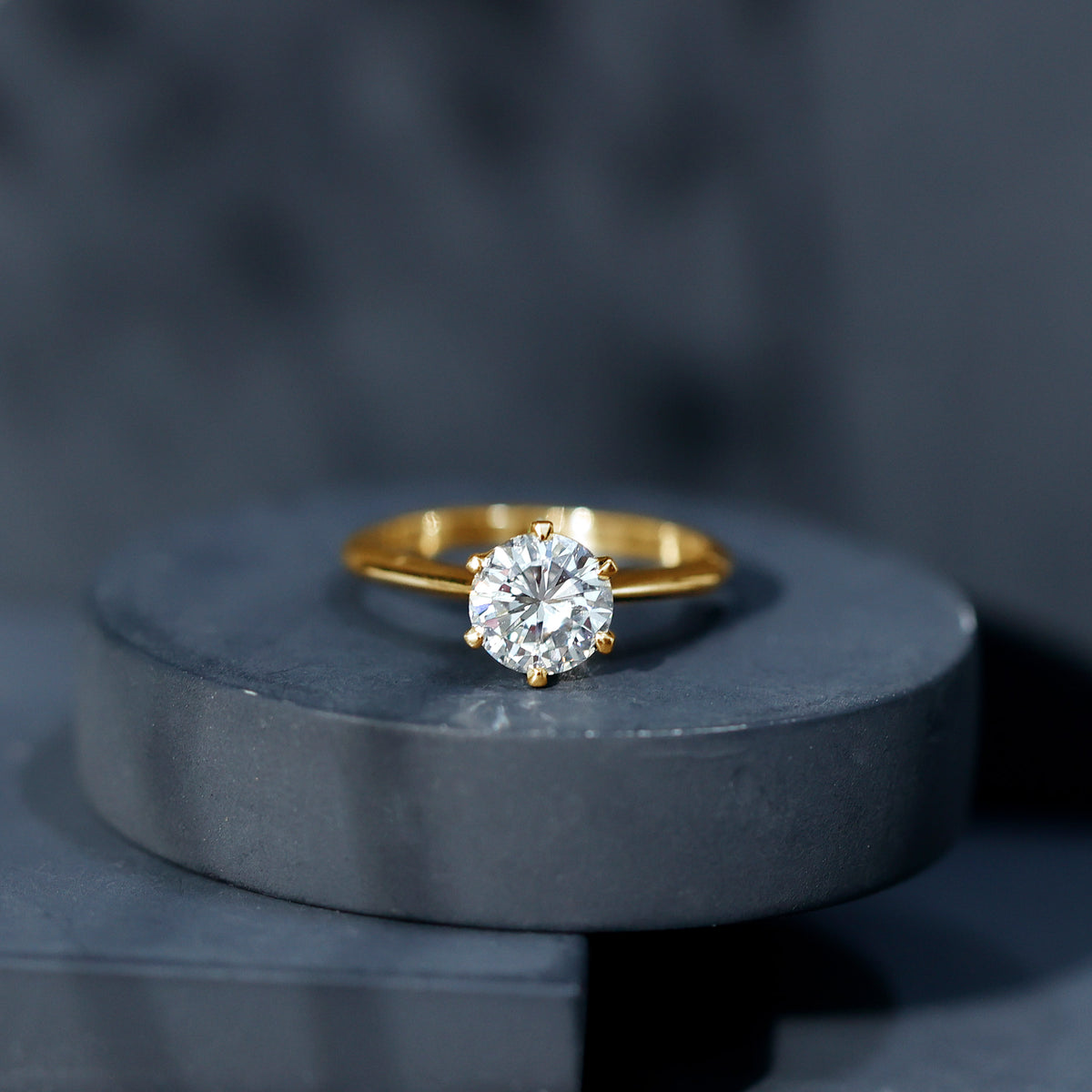 Lab Grown 2 Carat Diamond Solitaire Engagement Ring with IGI Certificate Lab - ( E-VS1 ) - Rosec Jewels