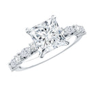 4 Carat Princess Cut Lab Grown Diamond Designer Engagement Ring IGI Certified Lab - ( E-VS1 ) - Rosec Jewels