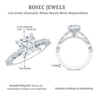 4 Carat Princess Cut Lab Grown Diamond Designer Engagement Ring IGI Certified Lab - ( E-VS1 ) - Rosec Jewels