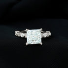 4 Carat Princess Cut Lab Grown Diamond Designer Engagement Ring IGI Certified Lab - ( E-VS1 ) - Rosec Jewels