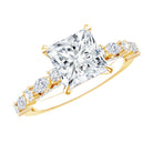 4 Carat Princess Cut Lab Grown Diamond Designer Engagement Ring IGI Certified Lab - ( E-VS1 ) - Rosec Jewels