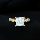 4 Carat Princess Cut Lab Grown Diamond Designer Engagement Ring IGI Certified Lab - ( E-VS1 ) - Rosec Jewels