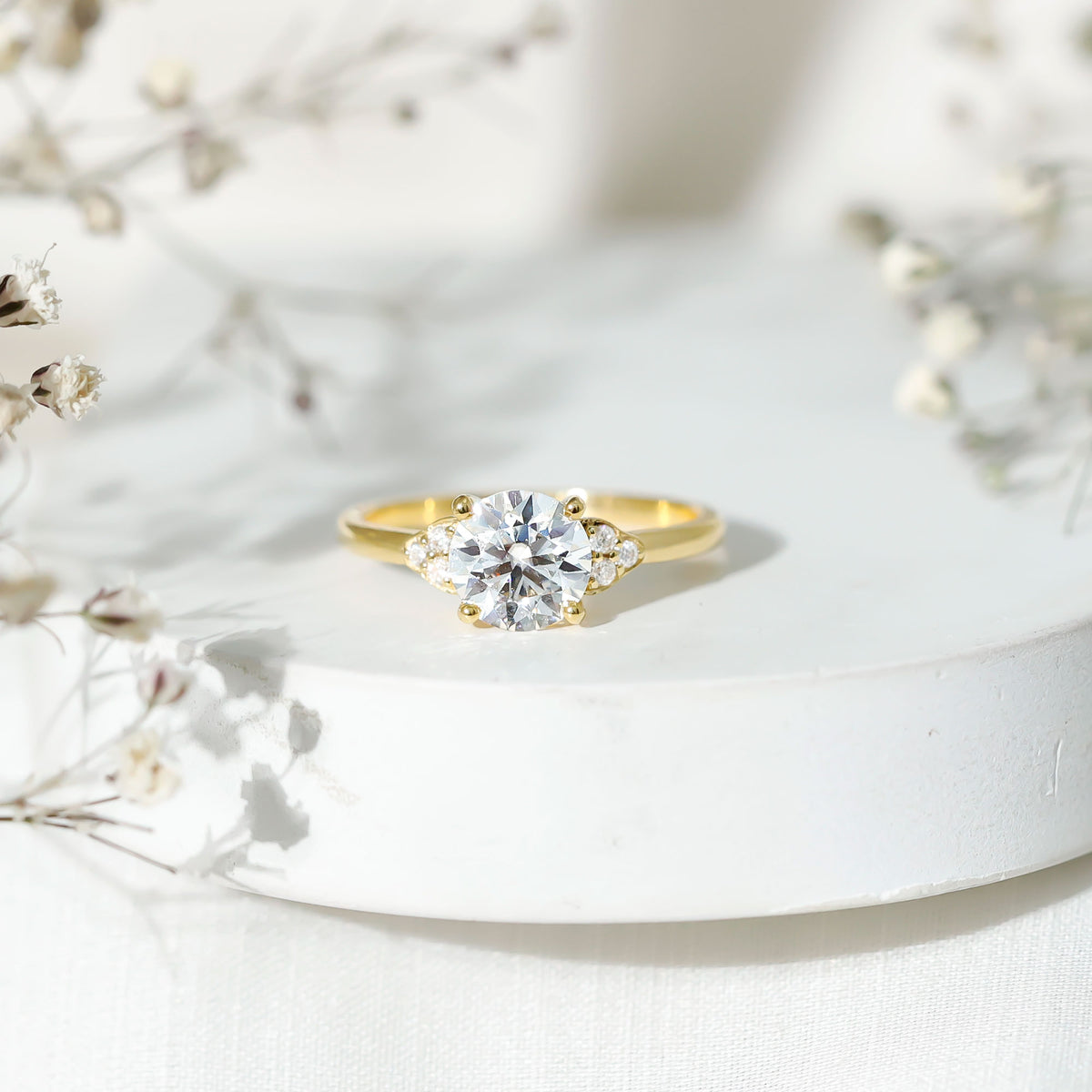IGI Certified 2 Carat Lab Grown Diamond Round Engagement Ring for Her Lab - ( E-VS1 ) - Rosec Jewels