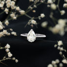 Lab Grown 2 Carat Diamond Teardrop Engagement Ring with IGI Certificate Lab - ( E-VS1 ) - Rosec Jewels