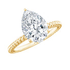 Lab Grown 2 Carat Diamond Teardrop Engagement Ring with IGI Certificate Lab - ( E-VS1 ) - Rosec Jewels