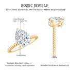 Lab Grown 2 Carat Diamond Teardrop Engagement Ring with IGI Certificate Lab - ( E-VS1 ) - Rosec Jewels