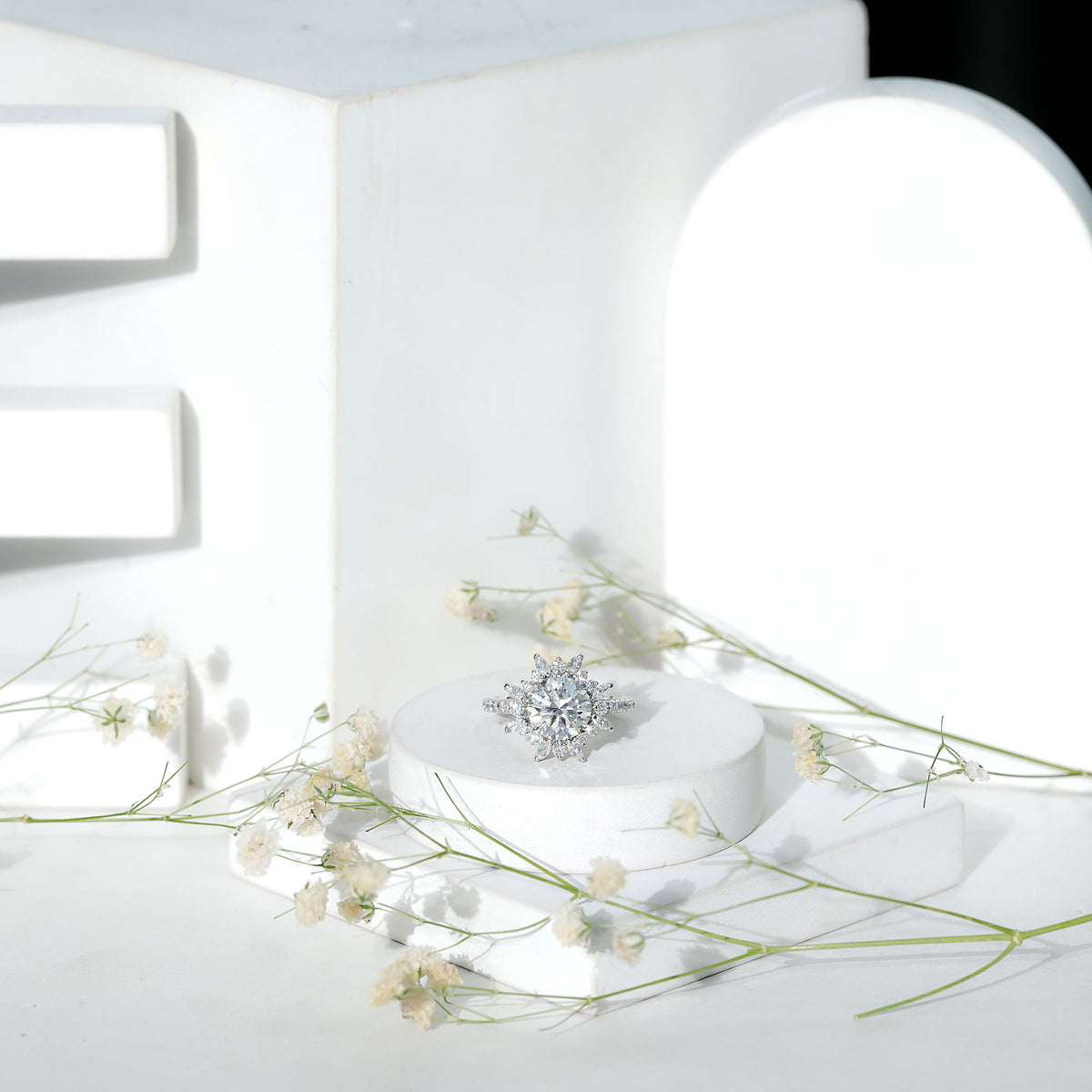 IGI Documented 2 Carat Lab Grown Diamond Cocktail Ring with Halo Lab - ( E-VS1 ) - Rosec Jewels