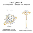 IGI Documented 2 Carat Lab Grown Diamond Cocktail Ring with Halo Lab - ( E-VS1 ) - Rosec Jewels