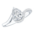 1 Carat Pear Shaped Lab Grown Diamond Bypass Engagement Ring IGI Graded Lab - ( E-VS1 ) - Rosec Jewels