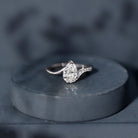 1 Carat Pear Shaped Lab Grown Diamond Bypass Engagement Ring IGI Graded Lab - ( E-VS1 ) - Rosec Jewels