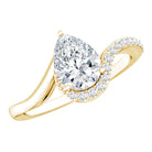 1 Carat Pear Shaped Lab Grown Diamond Bypass Engagement Ring IGI Graded Lab - ( E-VS1 ) - Rosec Jewels