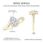 1 Carat Pear Shaped Lab Grown Diamond Bypass Engagement Ring IGI Graded Lab - ( E-VS1 ) - Rosec Jewels