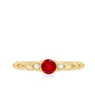 Rosec Jewels-Lab Grown Ruby Designer Promise Ring with Diamond