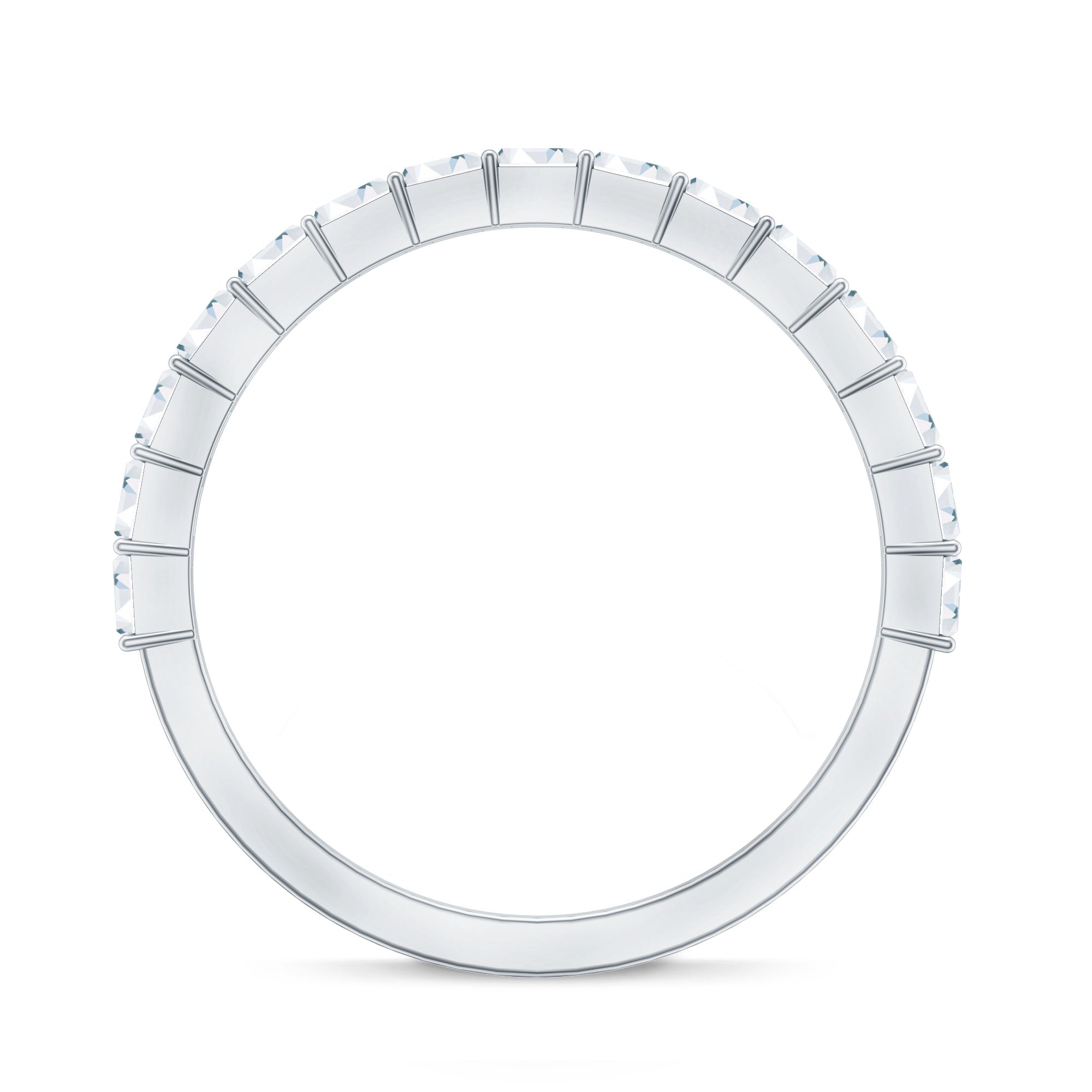 Rosec Jewels-Baguette Cut Diamond Stackable Ring in Shared Prong Setting
