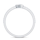 Diamond Heart Shape Promise Ring for Her Natural - ( HI-SI ) - Rosec Jewels