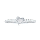 Diamond Heart Shape Promise Ring for Her Natural - ( HI-SI ) - Rosec Jewels