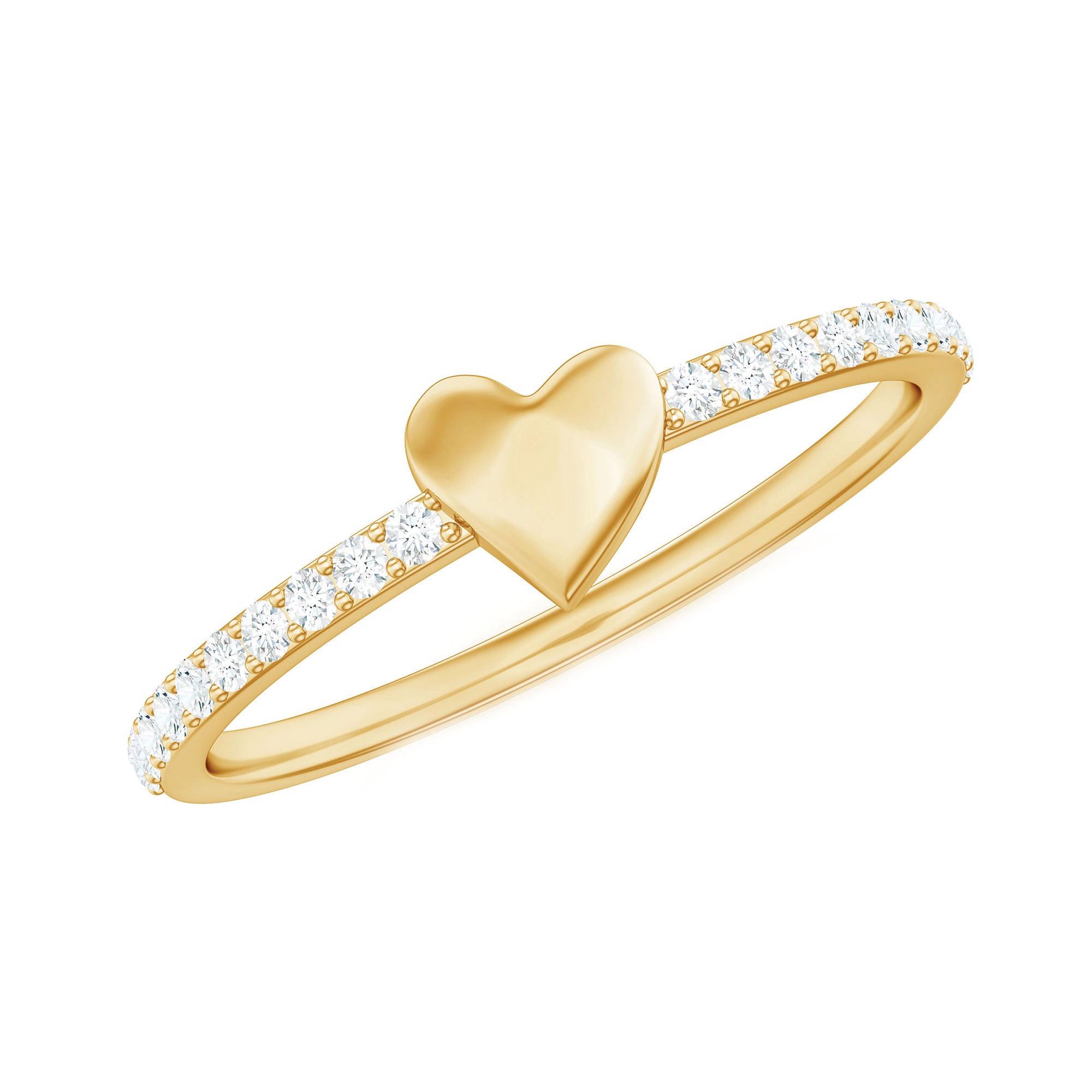 Diamond Heart Shape Promise Ring for Her Natural - ( HI-SI ) - Rosec Jewels