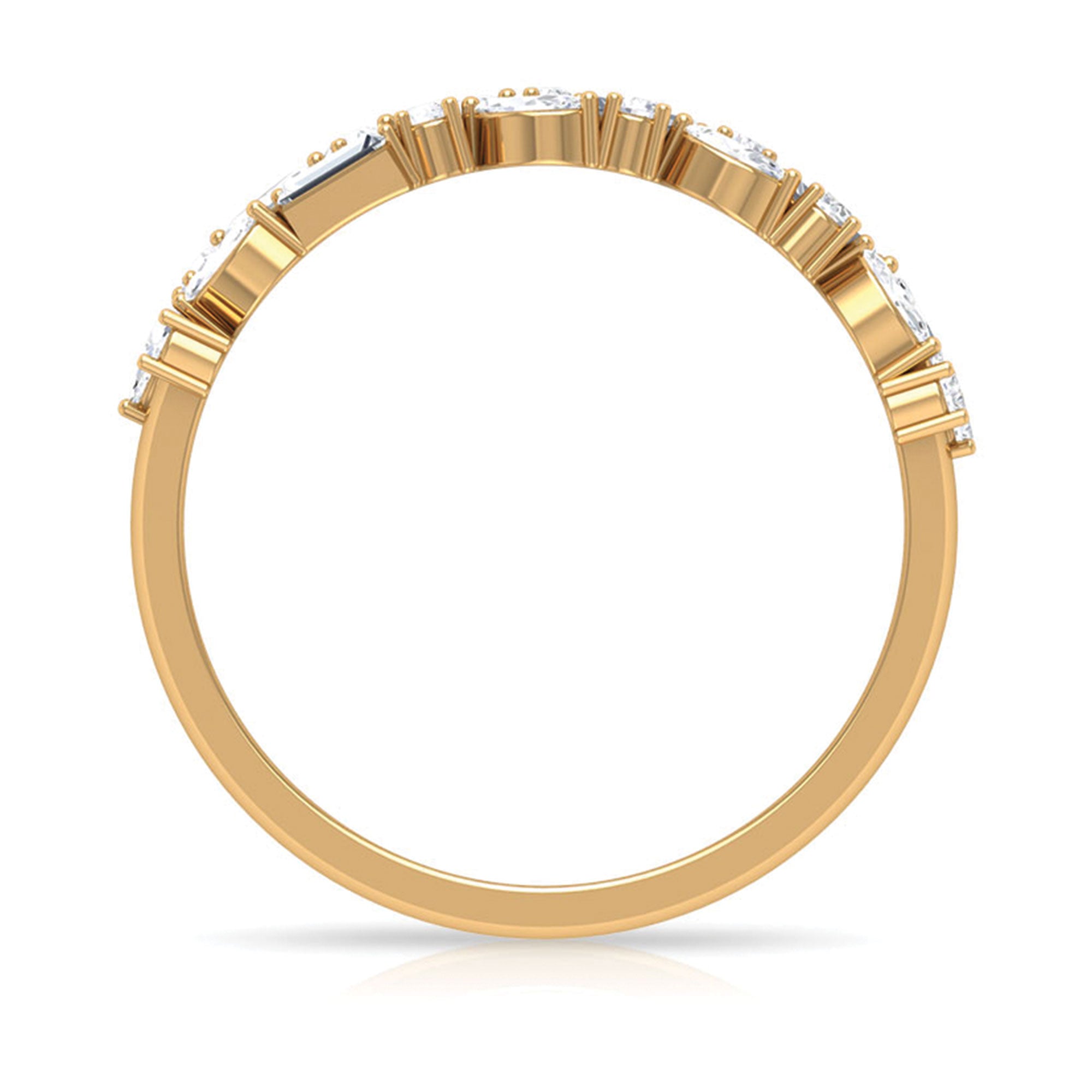 Real Diamond Half Eternity Band Ring Natural - ( HI-SI ) - Rosec Jewels