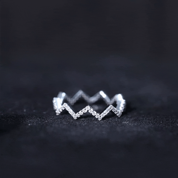 Rosec Jewels-Minimal Diamond Zig Zag Eternity Band Ring