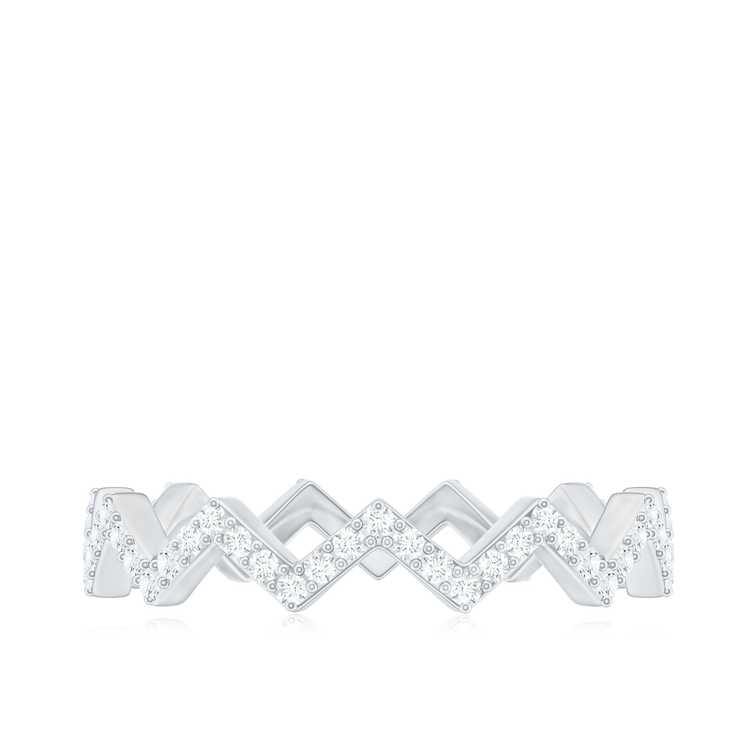 Rosec Jewels-Minimal Diamond Zig Zag Eternity Band Ring