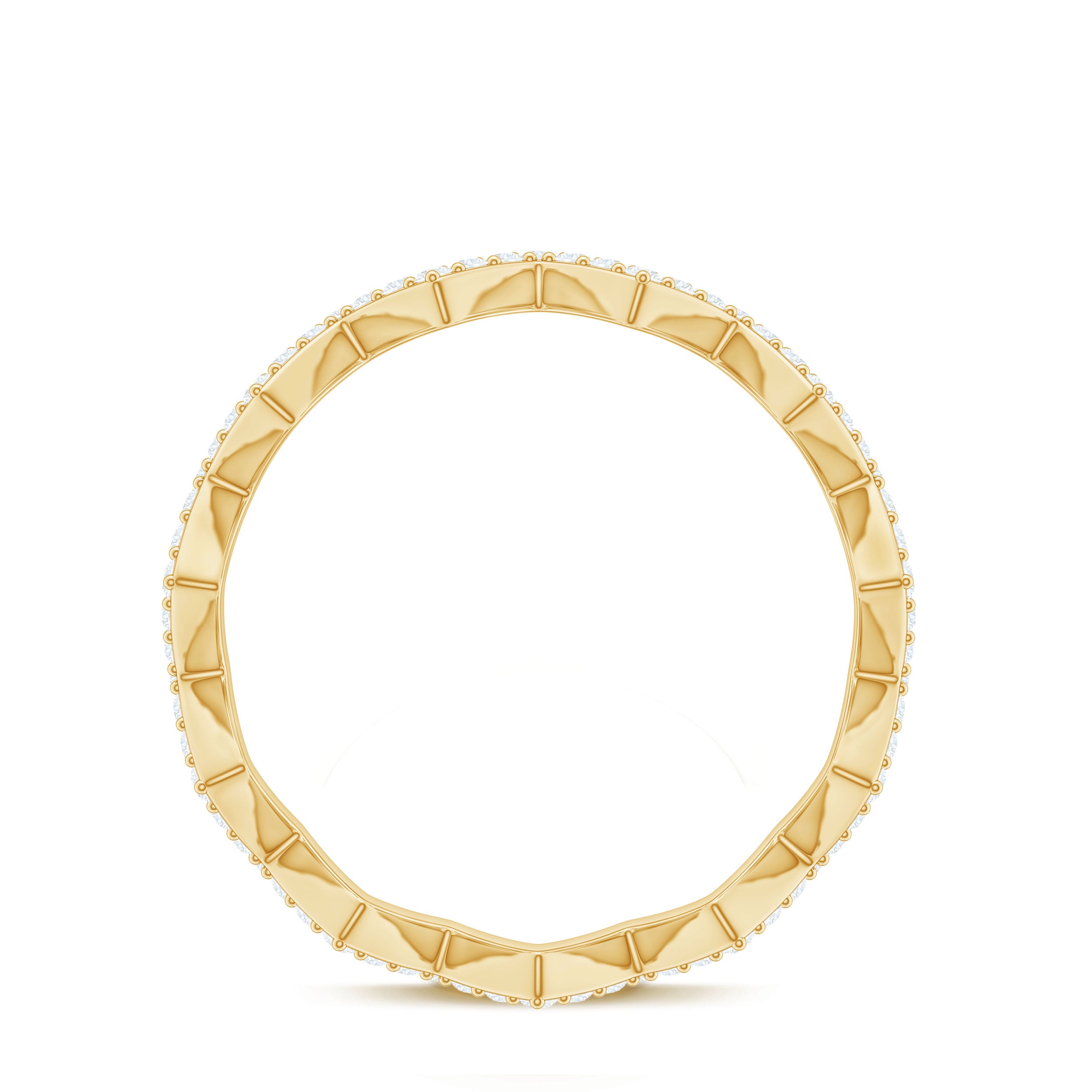 Rosec Jewels-Minimal Diamond Zig Zag Eternity Band Ring