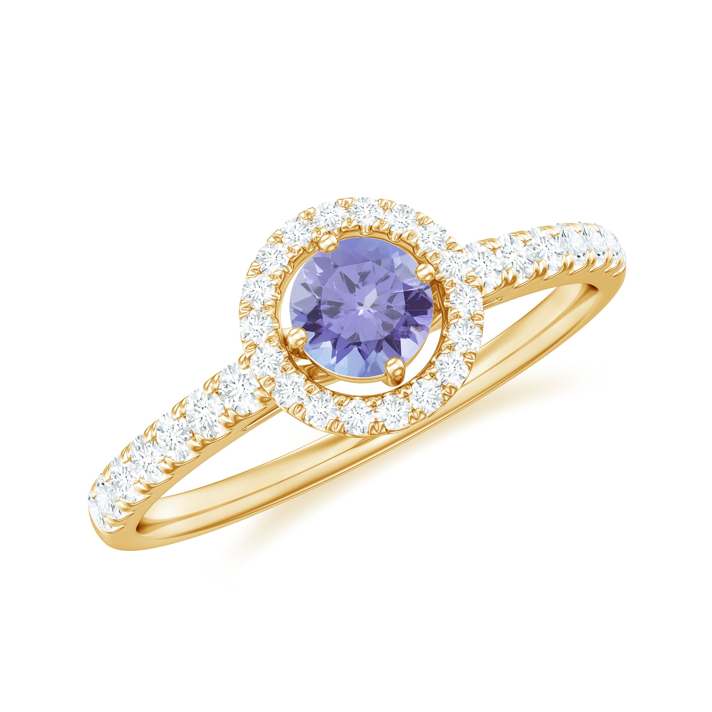 Rosec Jewels-Natural Tanzanite and Diamond Promise Ring for Engagement