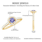 Rosec Jewels-Natural Tanzanite and Diamond Promise Ring for Engagement