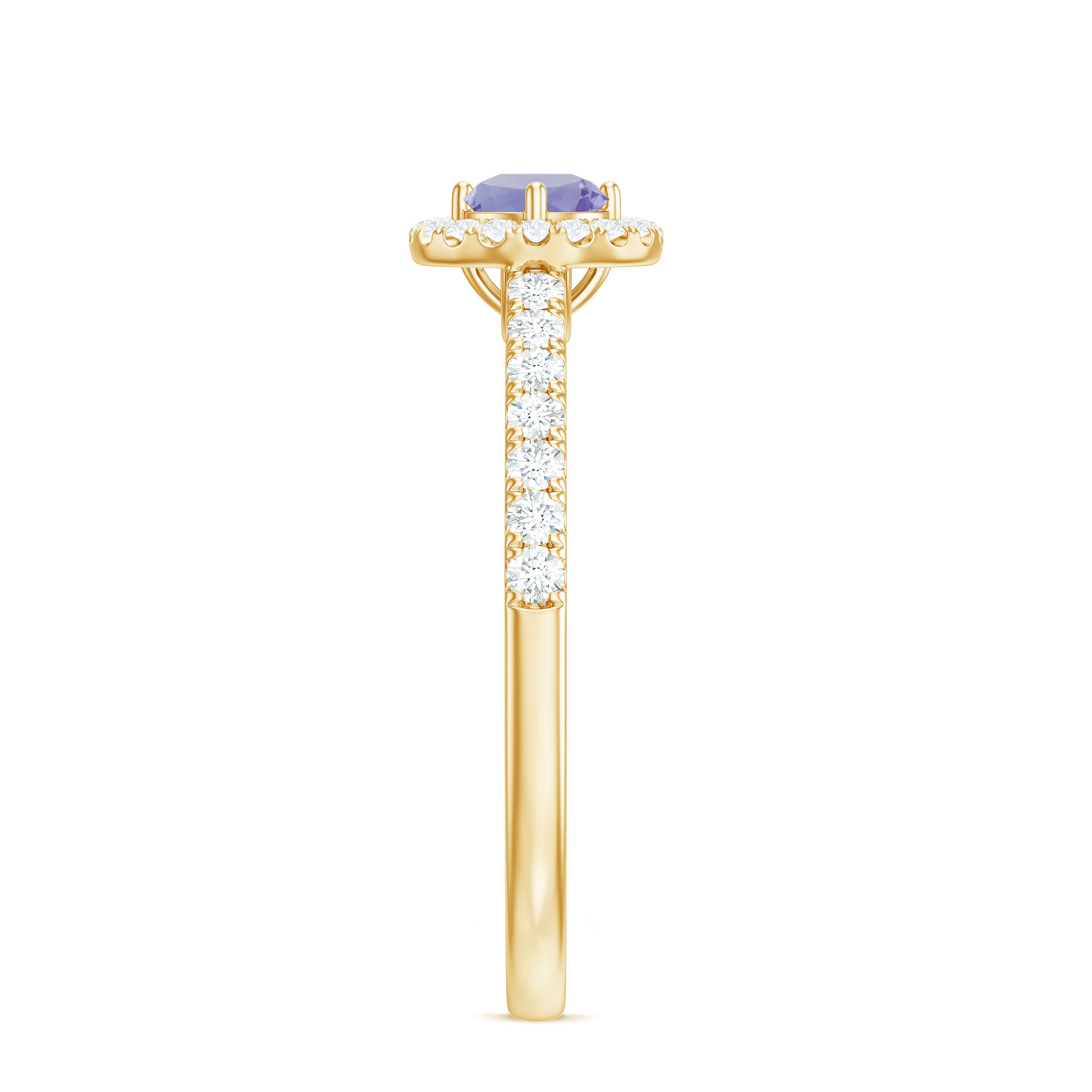 Rosec Jewels-Natural Tanzanite and Diamond Promise Ring for Engagement