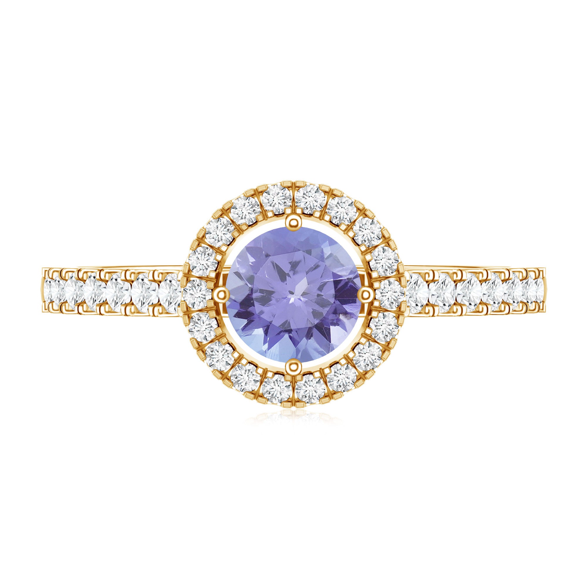 Natural Tanzanite and Diamond Promise Ring for Engagement AAA - Rosec Jewels