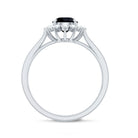 Rosec Jewels-Round Cut Black Onyx and Diamond Engagement Ring For Women