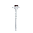 Rosec Jewels-Garnet Minimal Engagement Ring with Diamond Halo