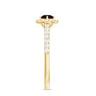 Rosec Jewels-Garnet Minimal Engagement Ring with Diamond Halo