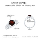 Rosec Jewels-Vintage Style Garnet Diamond Engagement Ring with Celtic Knot