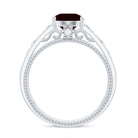 Rosec Jewels-Vintage Style Garnet Diamond Engagement Ring with Celtic Knot