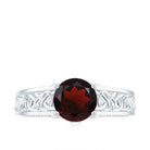 Rosec Jewels-Vintage Style Garnet Diamond Engagement Ring with Celtic Knot