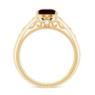Rosec Jewels-Vintage Style Garnet Diamond Engagement Ring with Celtic Knot