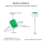 Rosec Jewels-Natural 1.2 Carat Emerald Engagement Ring with Diamond Halo