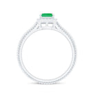 Rosec Jewels-Natural 1.2 Carat Emerald Engagement Ring with Diamond Halo